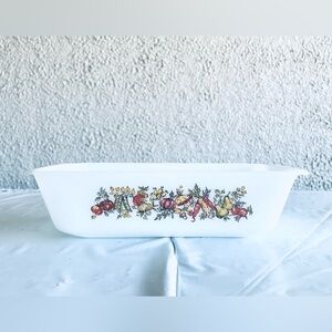 Vintage Fire King #441 Loaf Pan 1 Qt Fire King HARVEST VEGETABLE Loaf Pan